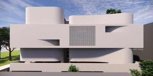 Cây thông được đặt trong bạch dinh xa hoa rộng 1.000m2, được cô xây dựng từ trước khi kết hôn. Ảnh: FBNV