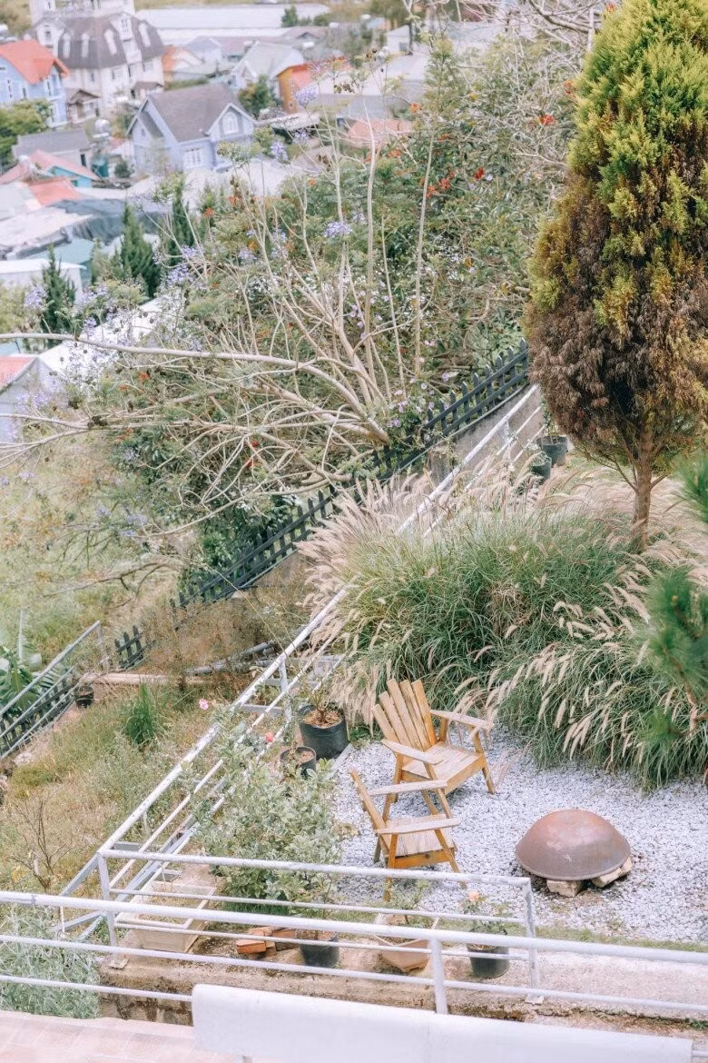 Khu ngồi uống trà ngoài trời lý tưởng. Ảnh: Facebook