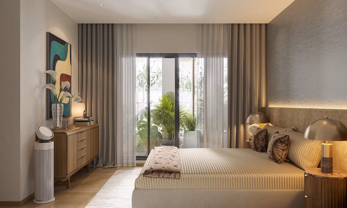 Không gian tầng 2 là nơi nghỉ ngơi với 2 phòng ngủ và khu vực vệ sinh khép kín. Ảnh: Phú Đào