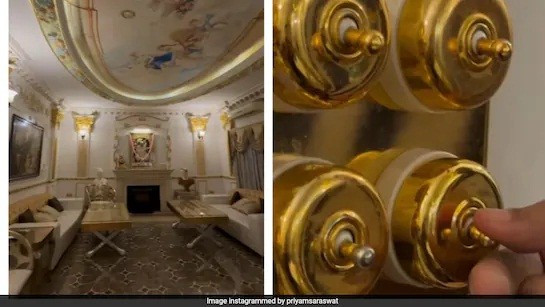 Thậm chí, ngay cả ổ cắm điện cũng được dát vàng. Ảnh: NDTV