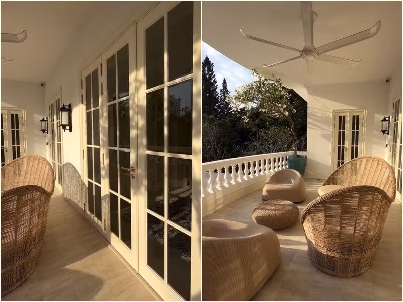 Khu vực ban công ngập tràn ánh nắng. Ảnh: FBNV