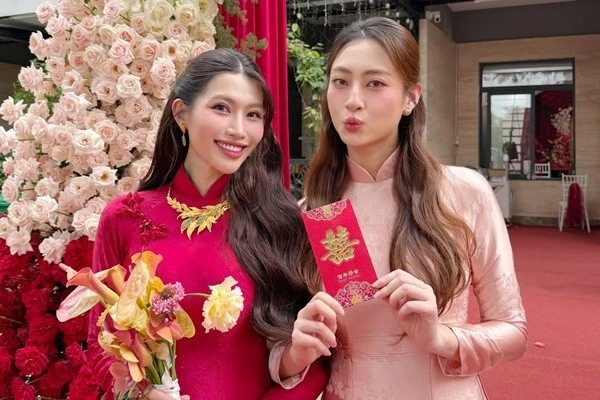 Lương Thùy Linh làm phù dâu cho Á hậu Quỳnh Châu