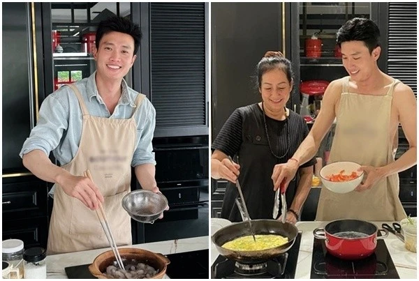 Quốc Trường chăm nấu ăn ở biệt thự 700 m2