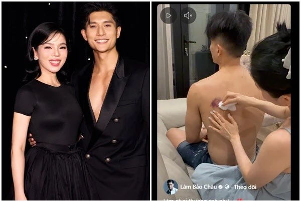 Lệ Quyên chăm sóc bạn trai bị thương khi đóng phim