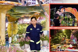 Xuyên đêm thu dọn đường hoa Nguyễn Huệ Tết Bính Ngọ 2026