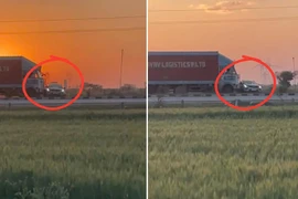 Xe tải kéo lê ô tô 1,5 km trên đường cao tốc, 3 người may mắn thoát chết