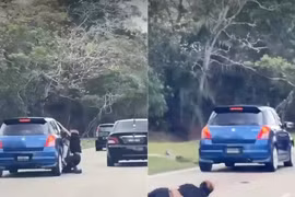 Người đàn ông bị kéo lê 2km vì bám vào xe đang chạy của vợ cũ 