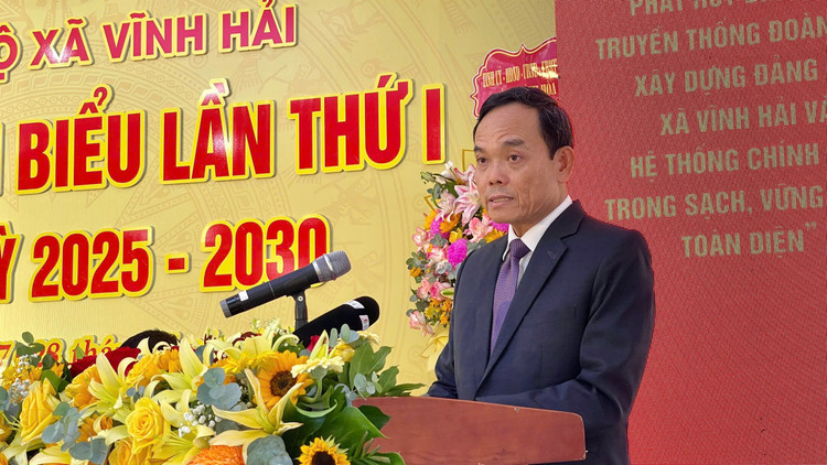 Ông Trần Lưu Quang – Bí thư Trung ương Đảng, Trưởng Ban Chính sách, Chiến lược Trung ương, phát biểu tại Đại hội. z6848398779372-da37b707601b319c79e24b881e0129be.jpg