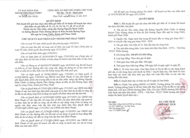 Tháng 12/2024, Công ty TNHH PCCC Thiên Quang cùng các thành viên liên danh được phê duyệt trúng gói thầu hơn 100 tỷ đồng, tại Quyết định 7159/QĐ-UBND. Nguồn MSC. quyet-dinh-so-7159.jpg