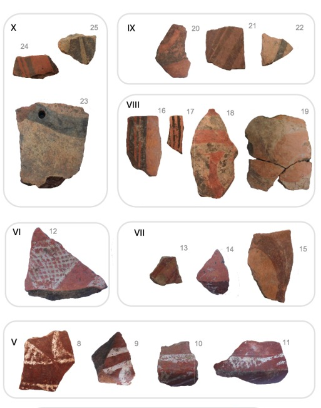 Cả phiến đá và thanh mài đều được tìm thấy phủ một lớp màu đỏ sẫm. Ảnh: @VCG.