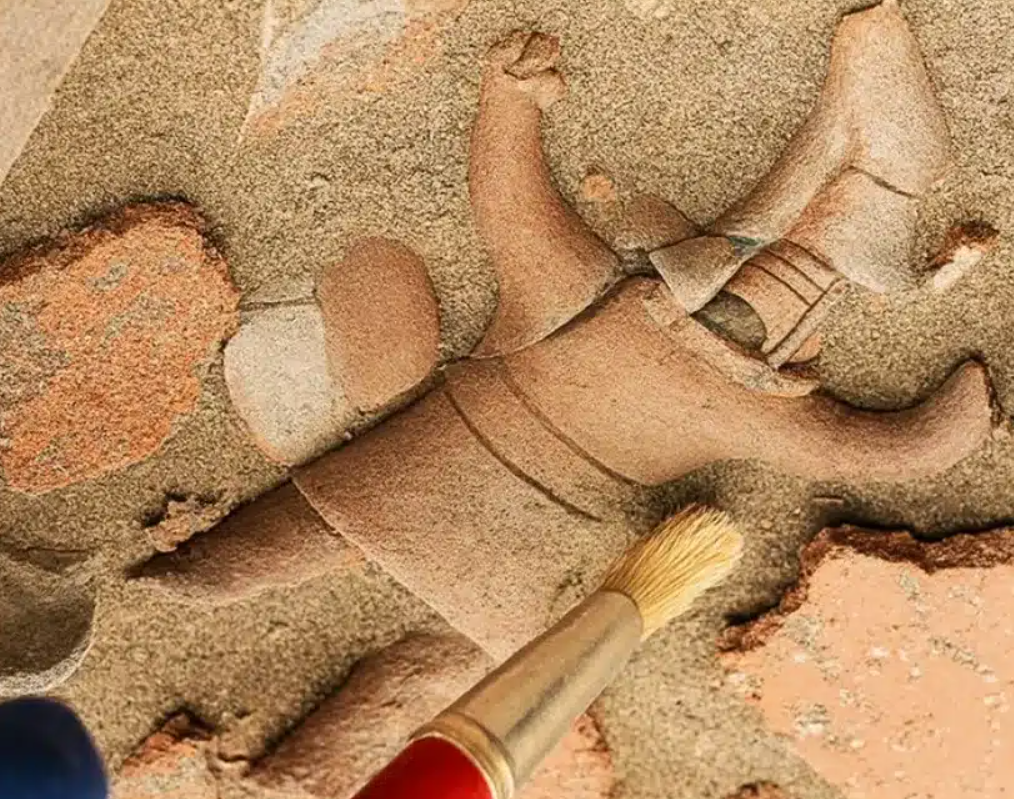 Thực tế, chiếc bình không còn nguyên vẹn. Nó đã bị cố ý làm vỡ, có lẽ trong một nghi lễ để thánh hóa chức năng của nó. Các mảnh vỡ, được chôn cất, nằm đó như một vật hiến tế, gần như là một thông điệp gửi đến thần mặt trời và hậu thế. Ảnh: @stilearte.