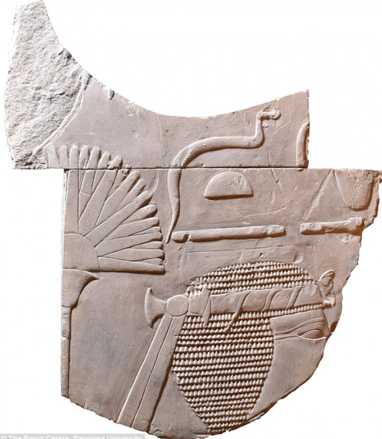 Đó là một bức phù điêu mô tả nữ pharaoh Hatshepsut, người phụ nữ đầu tiên trong năm người phụ nữ từng cai trị Ai Cập. Ảnh: @Đại học Swansea.