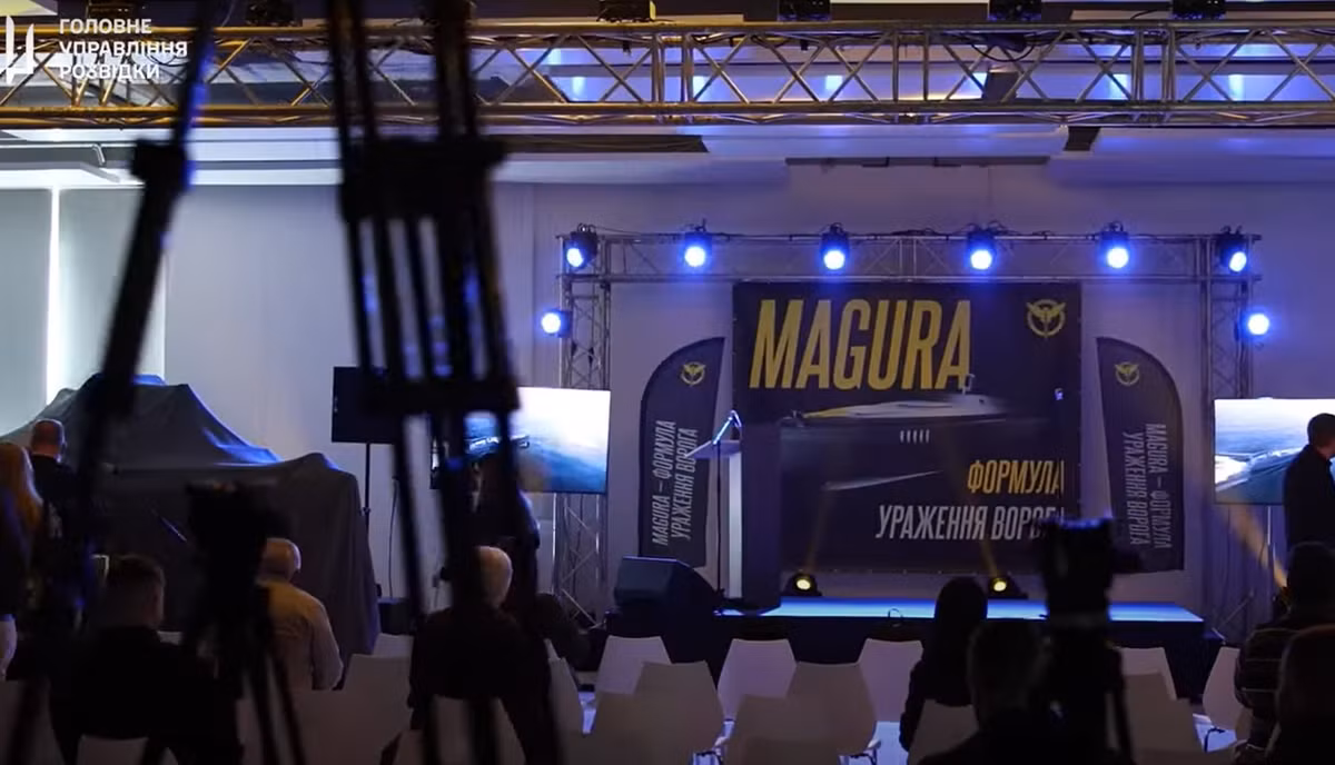 Mới đây, Cục Tình báo Quốc phòng Ukraine (GUR) đã công bố video mới và thông tin chi tiết về tàu nổi không người lái Magura-7 (đôi khi còn được viết là Magura V7). Ảnh: @GUR.