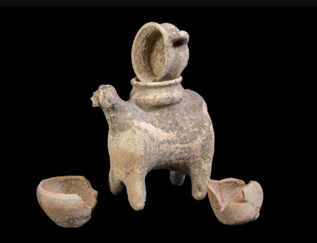 Điều gây ngạc nhiên nhất là ấm trà này có hình dạng con cừu kỳ thú. Ảnh: @Cơ Quan Cổ Vật Israel.