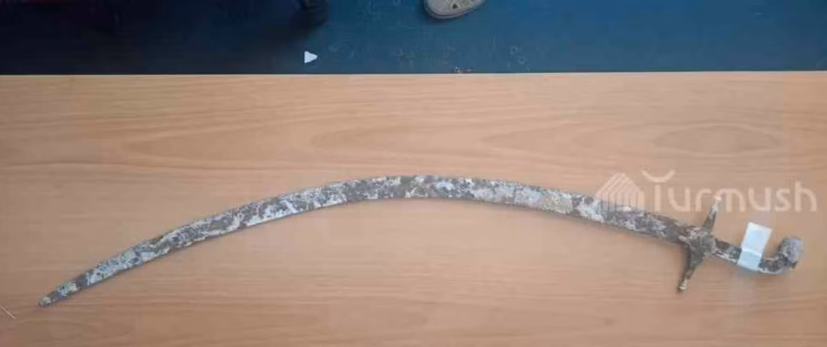 Theo nhà khảo cổ học Nurdin Jumanaliev, thanh kiếm này đã từng được các chiến binh cưỡi ngựa sử dụng để chém và đánh bại đối thủ. Ảnh: @Turmush.