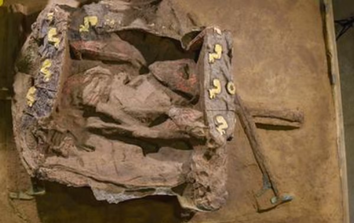 Chiếc xe kéo dân gian Trung Quốc rộng 142,5 cm và dài 106 cm. Mỗi bánh xe có đường kính 140 cm và có 38 nan hoa. Ảnh: @Viện Hàn lâm Khoa học Xã hội Trung Quốc.