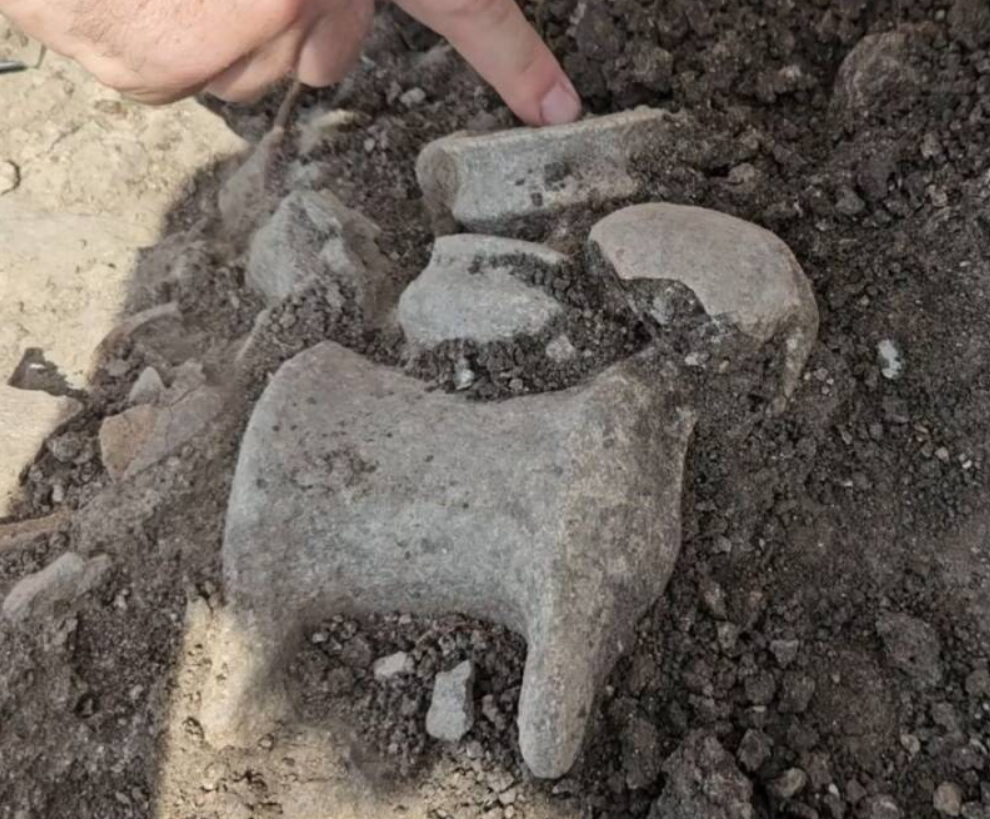 Khi nghiêng ấm, chất lỏng - dù là sữa, dầu hay rượu - sẽ chảy ra từ miệng con cừu và đổ vào những chiếc bát nhỏ hơn, sau đó được dùng làm vật cúng tế lên các vị thần. Ảnh: @Cơ Quan Cổ Vật Israel.