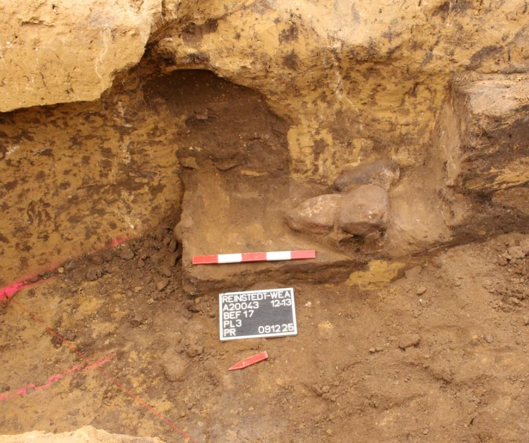 Ước tính, con hào nước này có liên quan đến người Baalberge – một “nền văn hóa” Thời Kỳ Đồ Đá Mới Muộn xuất hiện ở miền trung nước Đức trong khoảng thời gian từ năm 4.000 đến 3.150 Trước Công Nguyên. Ảnh: @Văn phòng Quản lý Di sản và Khảo cổ học Nhà nước Đức.