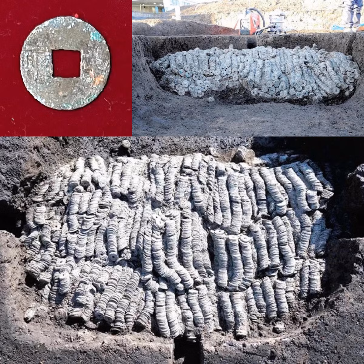 Tại đây, nhóm chuyên gia đã khai quật được 1.060 bó tiền xu. Ảnh: @Thành phố Maebashi.