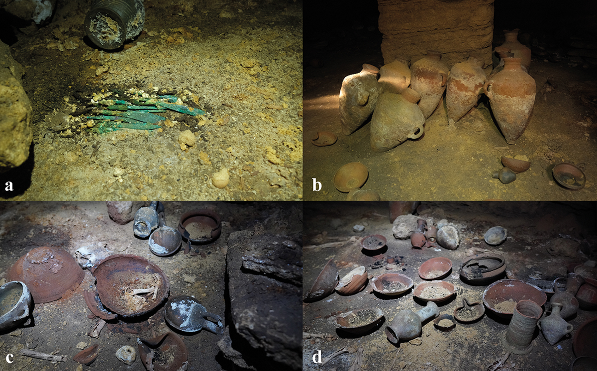 Trong số hơn 140 đồ gốm có những chiếc bình đựng được sản xuất tại địa phương, và đồ gốm nhập khẩu từ Síp và biển Aegean, chẳng hạn như bình đựng nước đá Síp, bát White Slip và cốc từ thời kỳ Helladic muộn. Ảnh: @Cơ Quan Cổ Vật Israel.