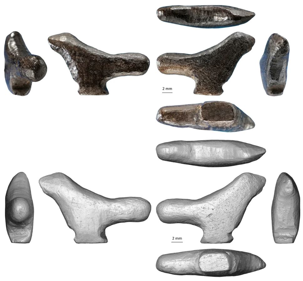 Phân tích cho thấy nghệ sĩ bản địa cổ xưa đã sử dụng công cụ bằng đá và áp dụng các kỹ thuật tiên tiến như cạo và đục để làm nên hiện vật này. Ảnh: @Zhanyang và cộng sự.