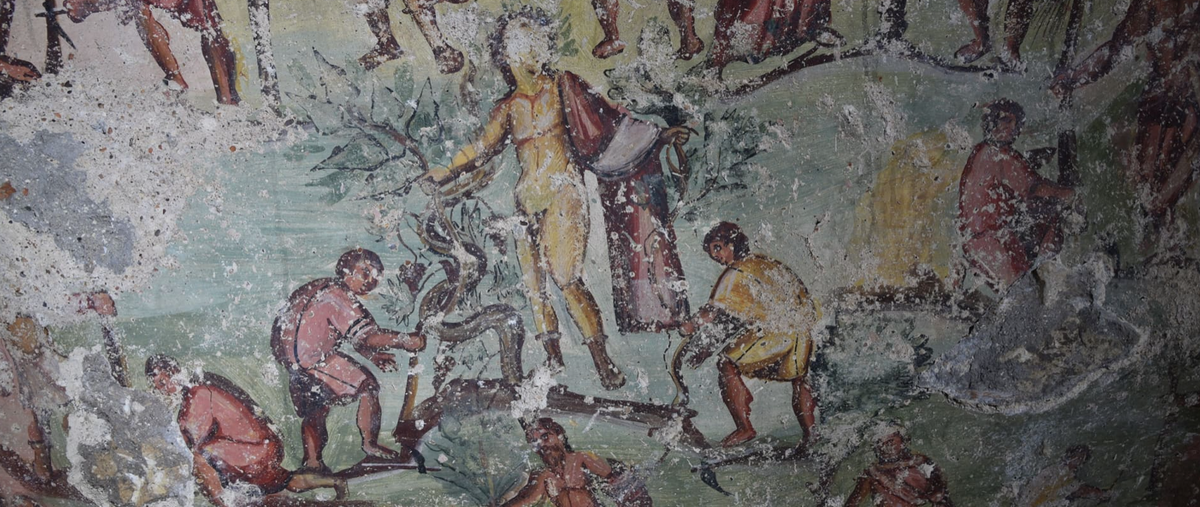 Điều kỳ thú là trên các tường lăng mộ có khắc các bức bích họa trang trí đầy màu sắc. Ảnh: @Viện Nghiên Cứu Khảo cổ Jordan.