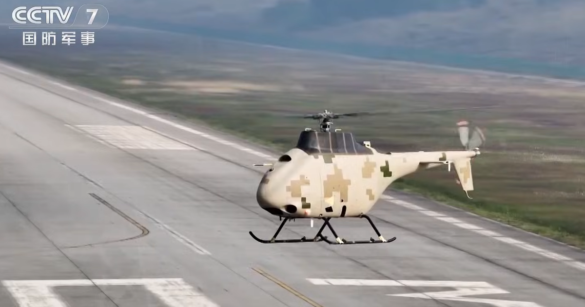 Dữ liệu kỹ thuật của công ty Tengden Technology cho thấy, trực thăng không người lái này có chiều dài tổng thể 7,87 mét và đường kính cánh quạt là 6,4 mét. Ảnh: @CCTV.