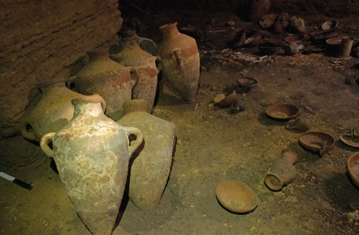 Các vật dụng này bao gồm các bát đáy sâu và nông, chén thánh có chân, lọ đựng nước thánh, một số hiện vật nghi lễ được nhập khẩu từ bờ biển Lebanon, cùng các vật dụng nhỏ hơn như bình và lọ đựng được nhập khẩu từ Tyre, Sidon và các cảng dọc bờ biển Lebanon và Israel. Ảnh: @Cơ quan Cổ vật Israel.