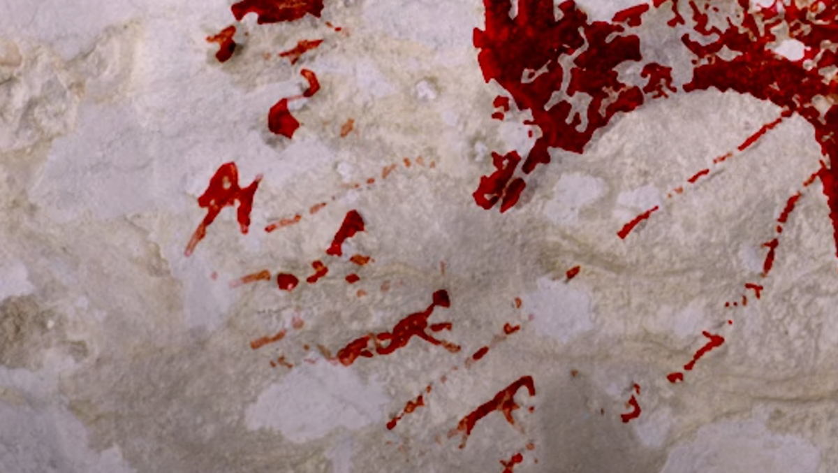 Điều đáng chú ý là một số người dường như đang sử dụng dây thừng dài để bắt những con vật này, số kia thì dùng giáo mác để phóng về phía các con vật. Ảnh: @Đại học Griffith.