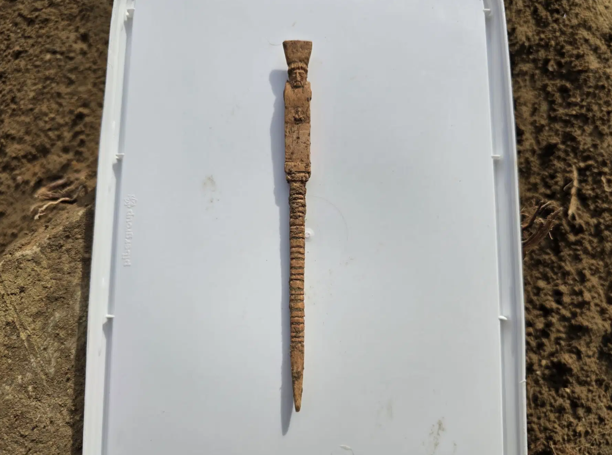 Đó là một chiếc bút viết bằng xương động vật dài 13,2 cm, được tìm thấy còn nguyên vẹn, vật thể có chất lượng và độ bảo quản đáng kinh ngạc. Ảnh: @Bảo tàng Thành phố Sicily.