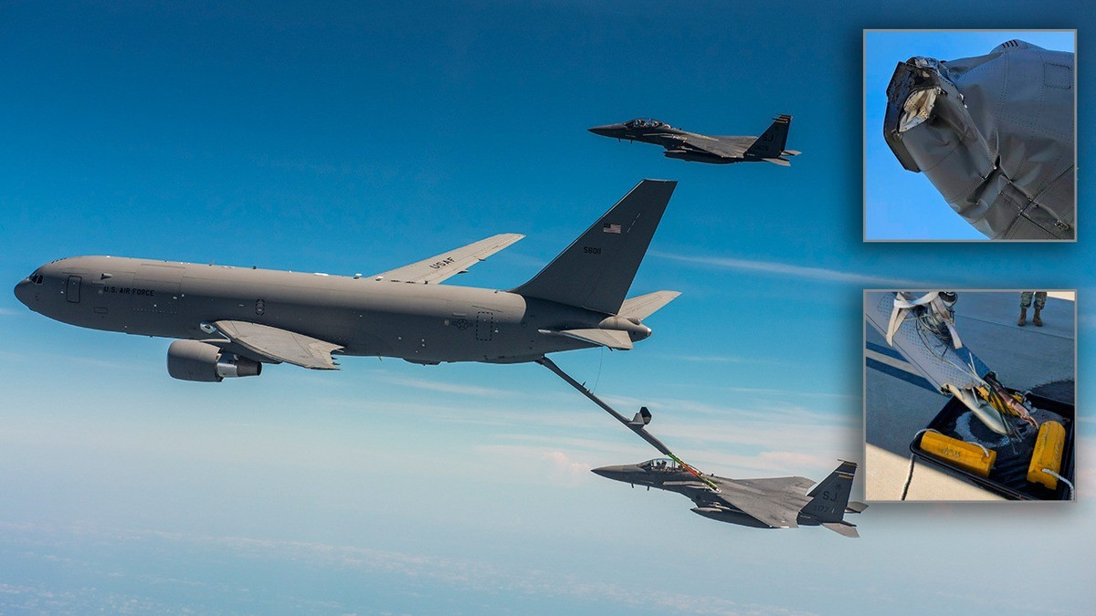 Chưa đầy một tháng sau, ngày 7/11/2022, một KC-46A khác lại gặp tình huống tương tự khi đang tiếp nhiên liệu cho tiêm kích tàng hình F-22 Raptor. Vòi phun bị kẹt trong khoang nhiên liệu của F-22, buộc phải tháo bỏ và hư hỏng hoàn toàn. Thiệt hại tuy nhỏ hơn, chỉ khoảng 103.000 đô la, nhưng tiếp tục bộc lộ nhược điểm cố hữu của hệ thống.