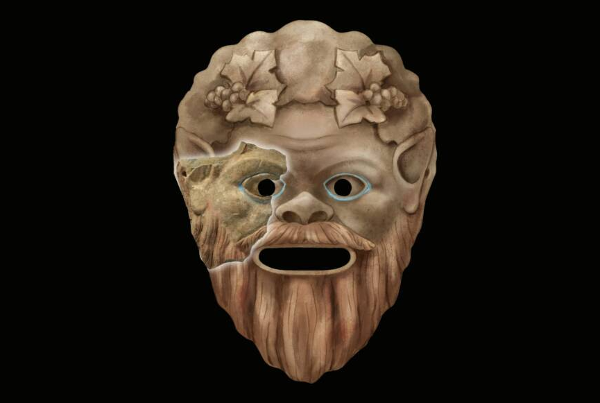 Các kỹ thuật thăm dò, phân tích khảo cổ học chuyên sâu cho thấy, đó là một mảnh từ chiếc mặt nạ sân khấu, mô tả vị thần từng Satyr của Hy Lạp cổ đại. Ảnh: @Vladimir Kuznetsov.