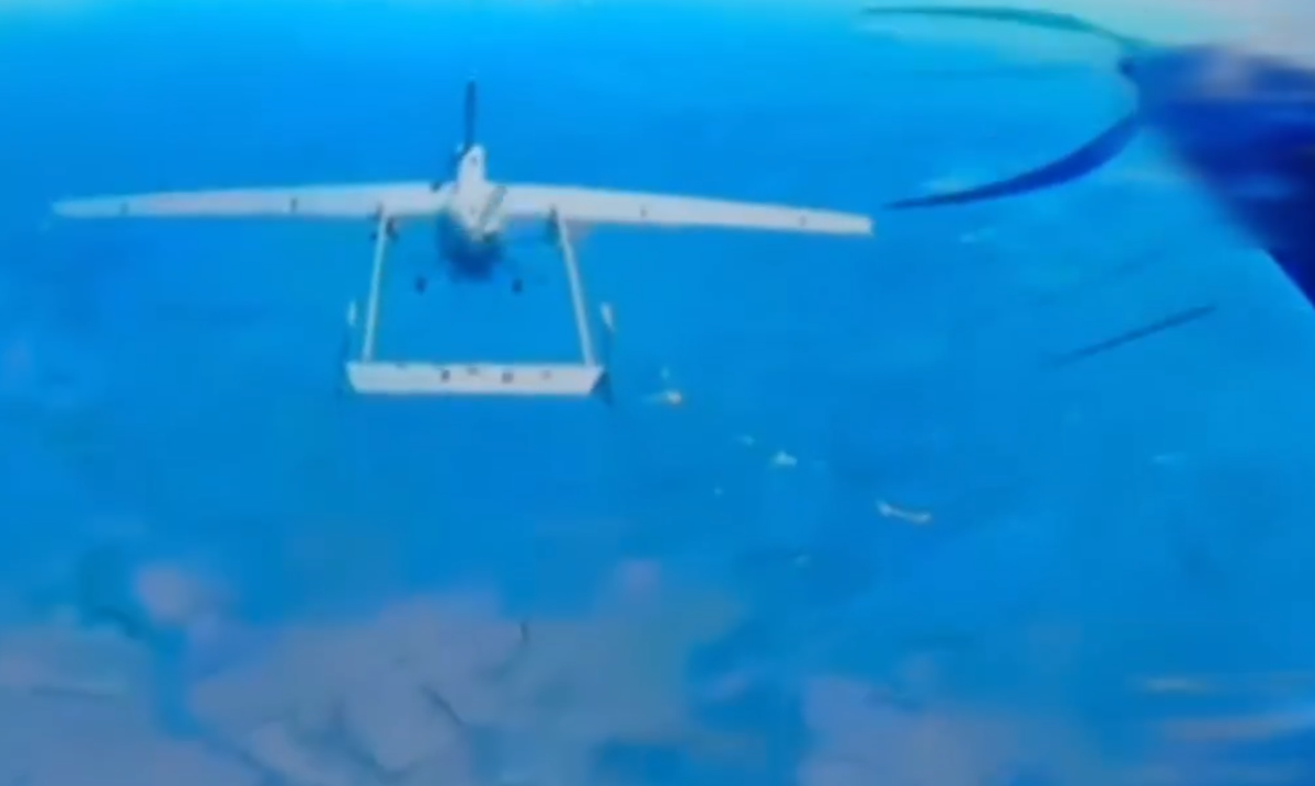 Đây có lẽ là lần đầu tiên một máy bay không người lái FPV phòng không của Ukraine bắn trúng một mục tiêu như vậy. Ảnh: @Cơ quan An ninh Ukraine.