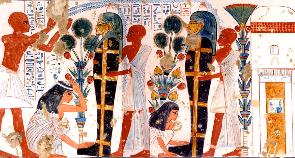 Chiếc quan tài này được tìm thấy trong lăng mộ của Amenhotep-Huy, người từng là phó vương và tể tướng của Ai Cập dưới thời trị vì của Pharaoh Amenhotep III. Ảnh: @Hội Đồng Cổ Vật Tối Cao Ai Cập.