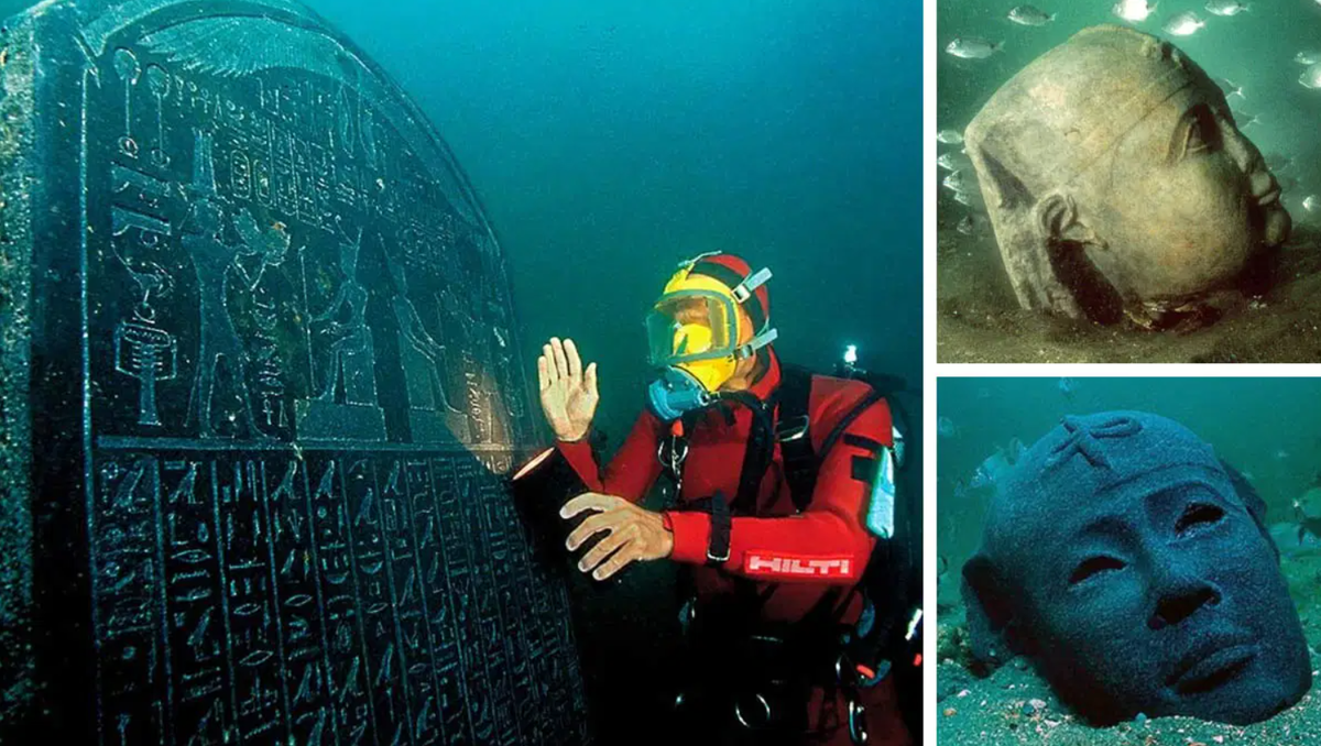 Khi tiến hành khai quật tại thành phố chìm Thonis-Heracleion ở Vịnh Aboukir, cách Alexandria hơn 48 km về phía đông bắc, các chuyên gia đến từ Bộ Du lịch và Cổ vật Ai Cập bất ngờ tìm thấy một hiện vật cổ xưa kỳ dị dưới nước. Ảnh: @Bộ Du lịch và Cổ vật Ai Cập.