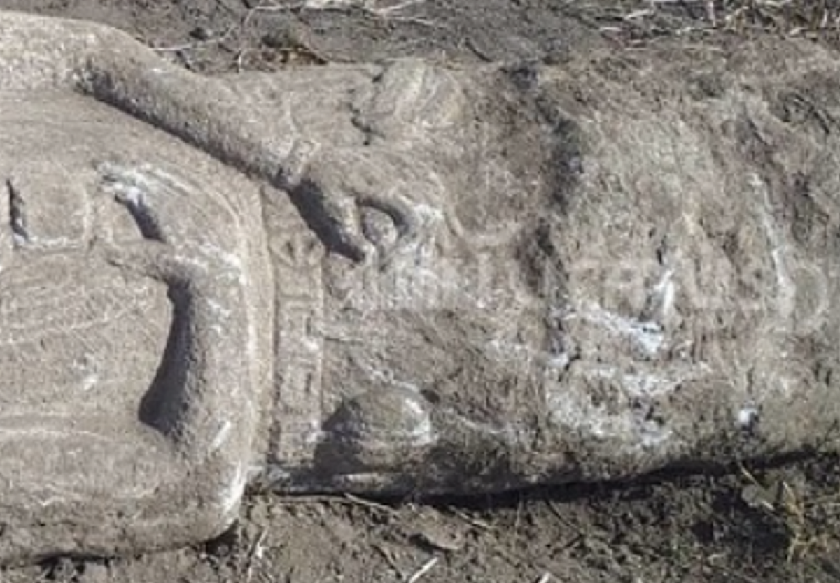 Có những dòng chữ lạ trên đầu, một chiếc vòng quanh cổ, kèm thắt lưng và một bàn tay đặt ngang ngực. Ảnh: @Erkin Turbayev.