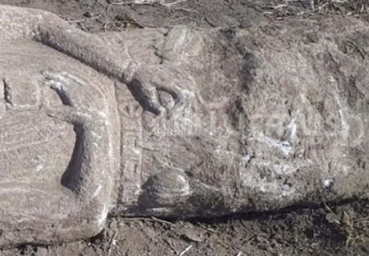 Có những dòng chữ lạ trên đầu, một chiếc vòng quanh cổ, kèm thắt lưng và một bàn tay đặt ngang ngực. Ảnh: @Erkin Turbayev.