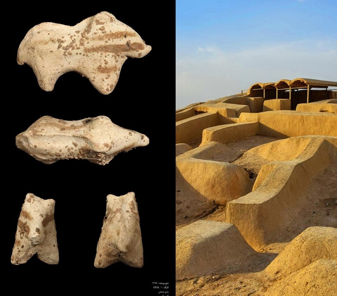 Hơn nữa, người ta còn tìm thấy những mảnh gốm có trong ngôi mộ con khỉ kỳ lạ này. Ảnh: @Cơ Quan Cổ Vật Iran.