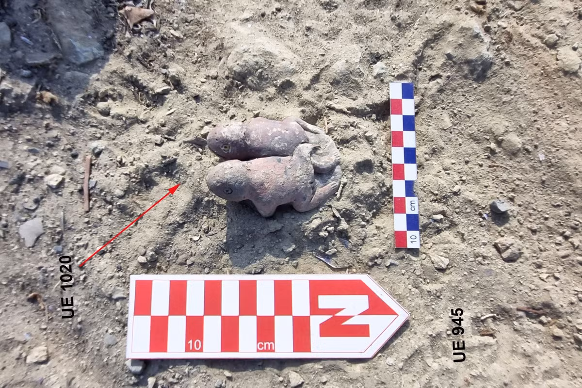 Tại khu di chỉ cổ Vichama thuộc Khu Khảo cổ Caral của Peru, các chuyên gia đến từ Bảo Tàng Khảo Cổ Caral bất ngờ tìm thấy một hiện vật lạ kỳ thú. Ảnh: @Bảo Tàng Khảo Cổ Caral.