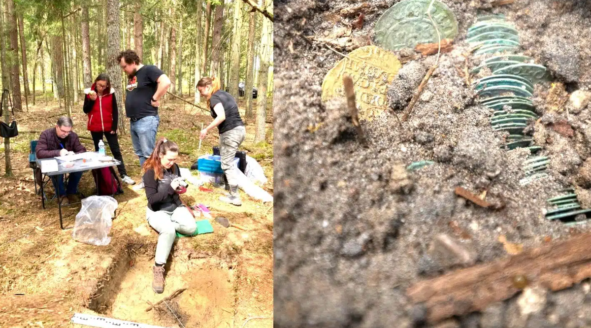 Việc tìm thấy kho báu này là một sự kiện phi thường đối với nhóm. Ảnh: @Wielki Las.