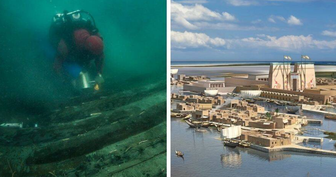 Đó là tàn tích của một tàu cổ đại từ thế kỷ thứ 2 Trước Công nguyên. Ảnh: @Bộ Du lịch và Cổ vật Ai Cập.