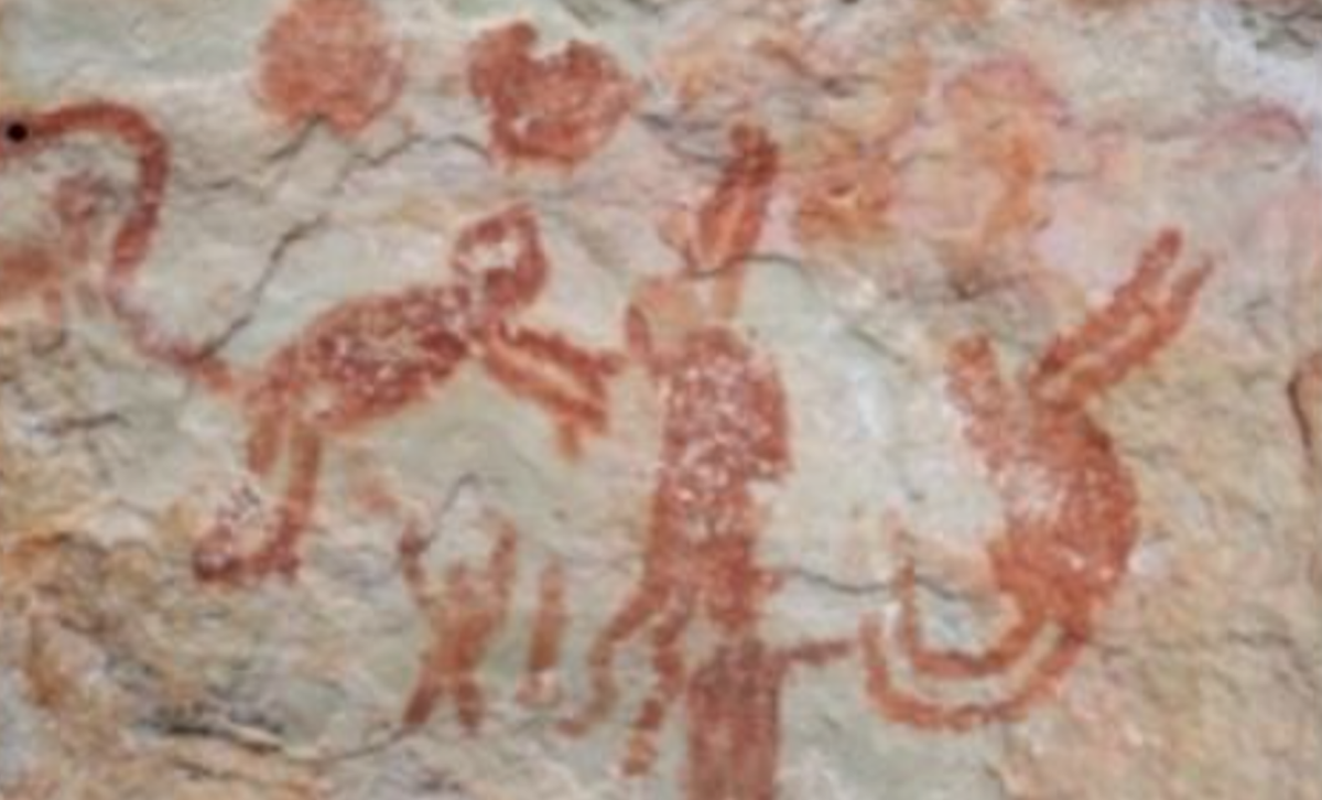 Theo một tuyên bố từ Đại học Exeter, một số hình ảnh mô tả động vật và con người biến hình thành nhau, cho thấy "một hệ thống thần thoại phong phú đã định hướng cho nhiều thế hệ người Amazon bản địa”. Ảnh: @Đại học Exeter.