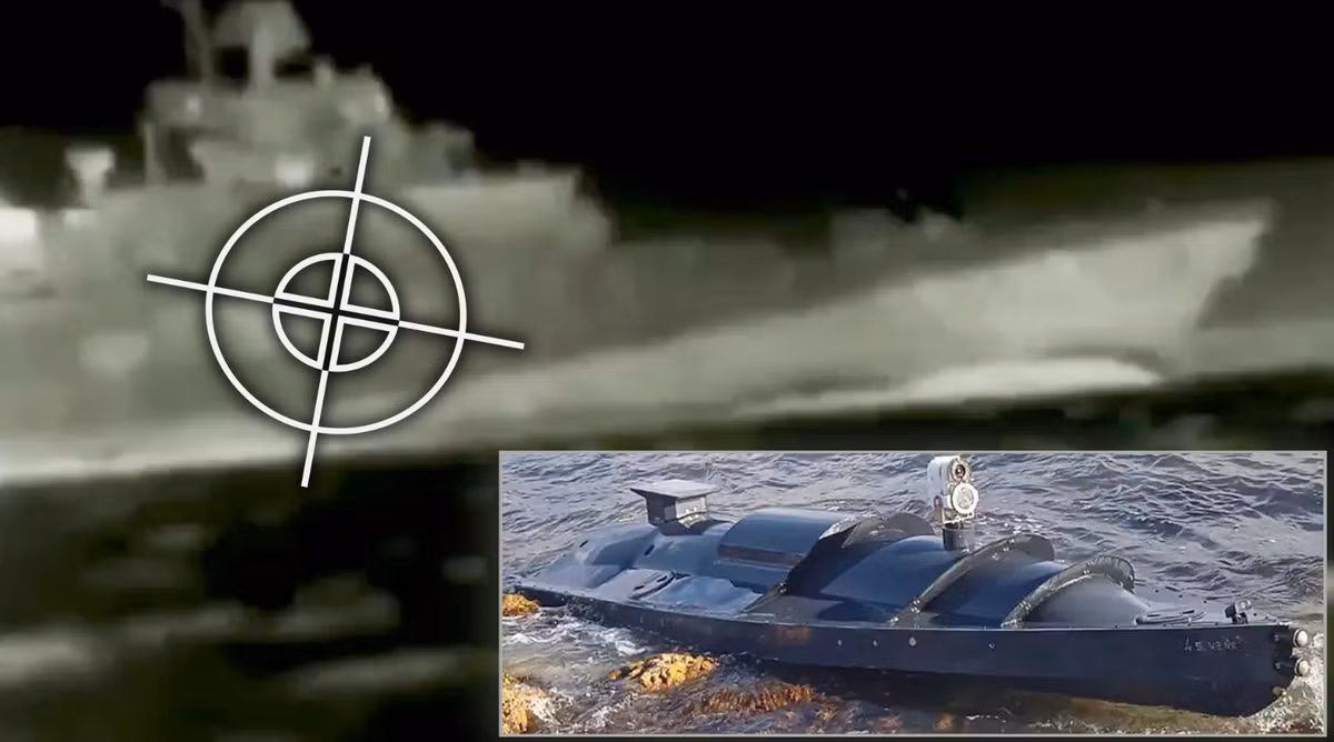 Cũng theo ông Kyrylo Budanov, quân đội Nga đã sử dụng mô hình tàu không người lái Murena-300 trên biển để tấn công nhưng không đạt được mục tiêu. Ảnh: @ USNI News - U.S. Naval Institute.