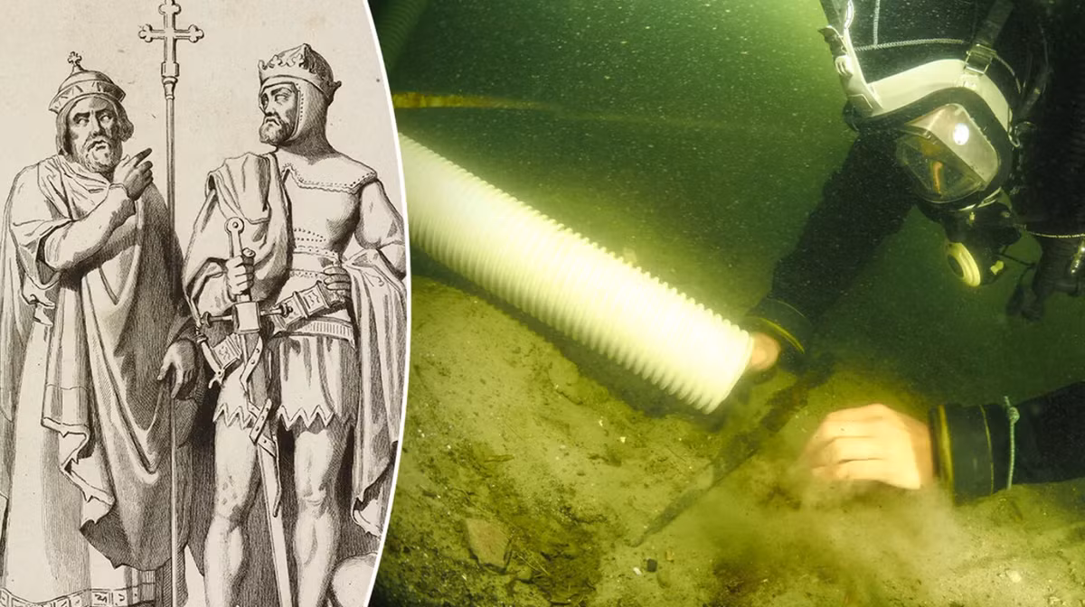 Cụ thể, họ đã tìm thấy một ngọn giáo có niên đại từ thời Mieszko I hoặc Bolesław Đại Đế, hai nhân vật huyền thoại trong quá trình hình thành Ba Lan Thời Trung Cổ vào thế kỷ thứ 10 Sau Công Nguyên. Ảnh: @Bảo tàng triều đại Piast.