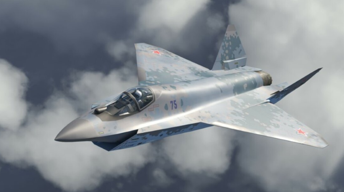 Su-75 Checkmate có thể mang theo tới 7 tấn vũ khí, bao gồm tên lửa không đối không R-77M, tên lửa hành trình Kh-59MK2 và bom dẫn đường chính xác, và một số vũ khí siêu thanh tùy chọn. Ảnh: @19FortyFive.