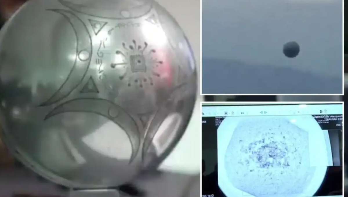 Tiến sĩ Julia Mossbridge, một nhà khoa học thần kinh nhận thức và là nhà nghiên cứu về hiện tượng trên không không xác định (UAP) đã gửi một cảnh báo rùng rợn tới thế giới, sau khi phát hiện ra một khối cầu tròn kim loại, được trang trí bằng những dòng chữ bí ẩn và họa tiết kỳ lạ. Ảnh: @Julia Mossbridge.