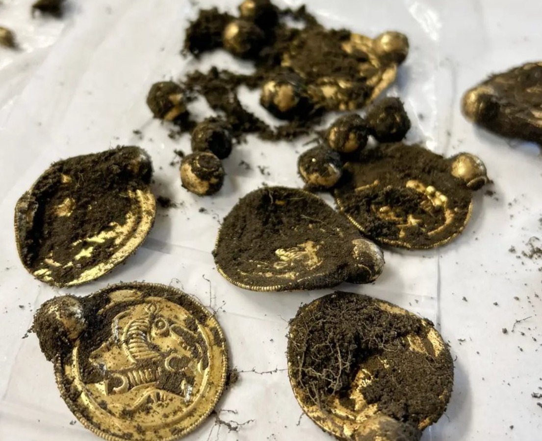 Gần đây, một người đam mê dò tìm kim loại nghiệp dư ở Na Uy tên là Erlend Bore đã phát hiện ra thứ mà các nhà khảo cổ học ca ngợi là "phát hiện vàng của thế kỷ" ở Na Uy. Ảnh: @Erlend Bore.