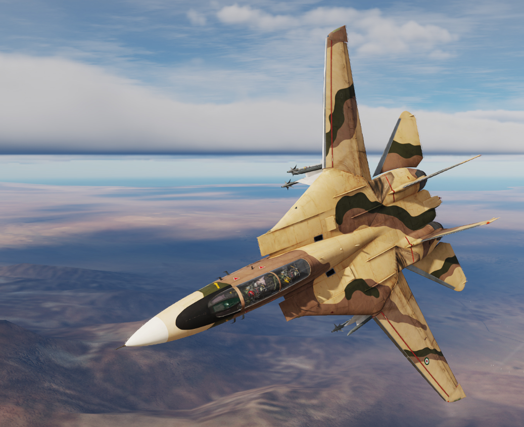 F-14A Tomcat vẫn là nền tảng của lực lượng không quân đang già cỗi của Iran, mặc dù nó đã lỗi thời so với các dòng máy bay chiến đấu hiện đại. Theo báo cáo của tờ Aviationist, Iran hiện vẫn còn khoảng 40 đến 42 chiếc Tomcat và cho đến nay Iran vẫn là quốc gia duy nhất bên ngoài Mỹ sở hữu loại máy bay chiến đấu này. Ảnh: @ Digital Combat Simulator.