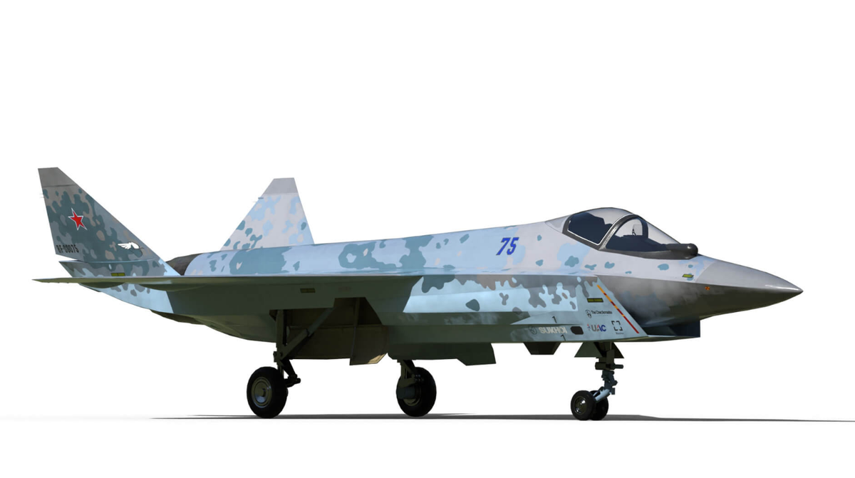 Với chiều dài khoảng 17 mét và sải cánh 11,8 mét, Su-75 Checkmate có trọng lượng cất cánh tối đa khoảng 18 tấn. Động cơ AL-41F1S của nó được lấy từ Su-57. Các tính năng tàng hình của máy bay bao gồm tiết diện radar thấp đạt được thông qua thiết kế góc cạnh, vật liệu né radar tốt và khoang vũ khí bên trong hiện đại. Bộ thiết bị điện tử hàng không của nó tập trung vào radar AESA, hỗ trợ các hoạt động đa chức năng, bao gồm chiến đấu không đối không, tấn công mặt đất và chiến tranh điện tử. Ảnh: @Defence Blog.