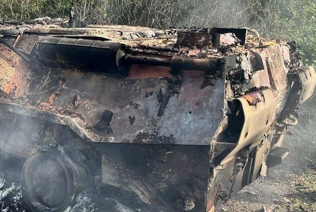 Các kênh quân sự Nga gần đây đưa tin về việc triển khai xe bọc thép chở quân BTR-82 được trang bị module trạm vũ khí điều khiển từ xa Boomerang-Burevestnik đến các khu vực chiến sự ở Ukraine. Ảnh: @wolfpam.